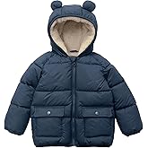 Rokka&Rolla Baby Boys' Water-Resistant Sherpa Fleece Lined Puffer Jacket Winter Coat for Newborn Infants Toddler