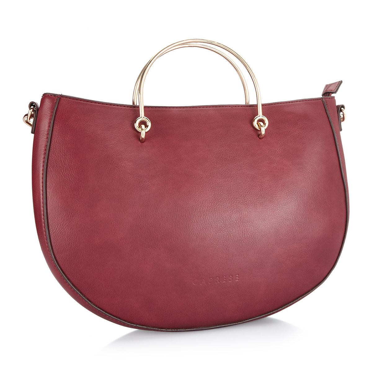 caprese tyra women's satchel (dark red)