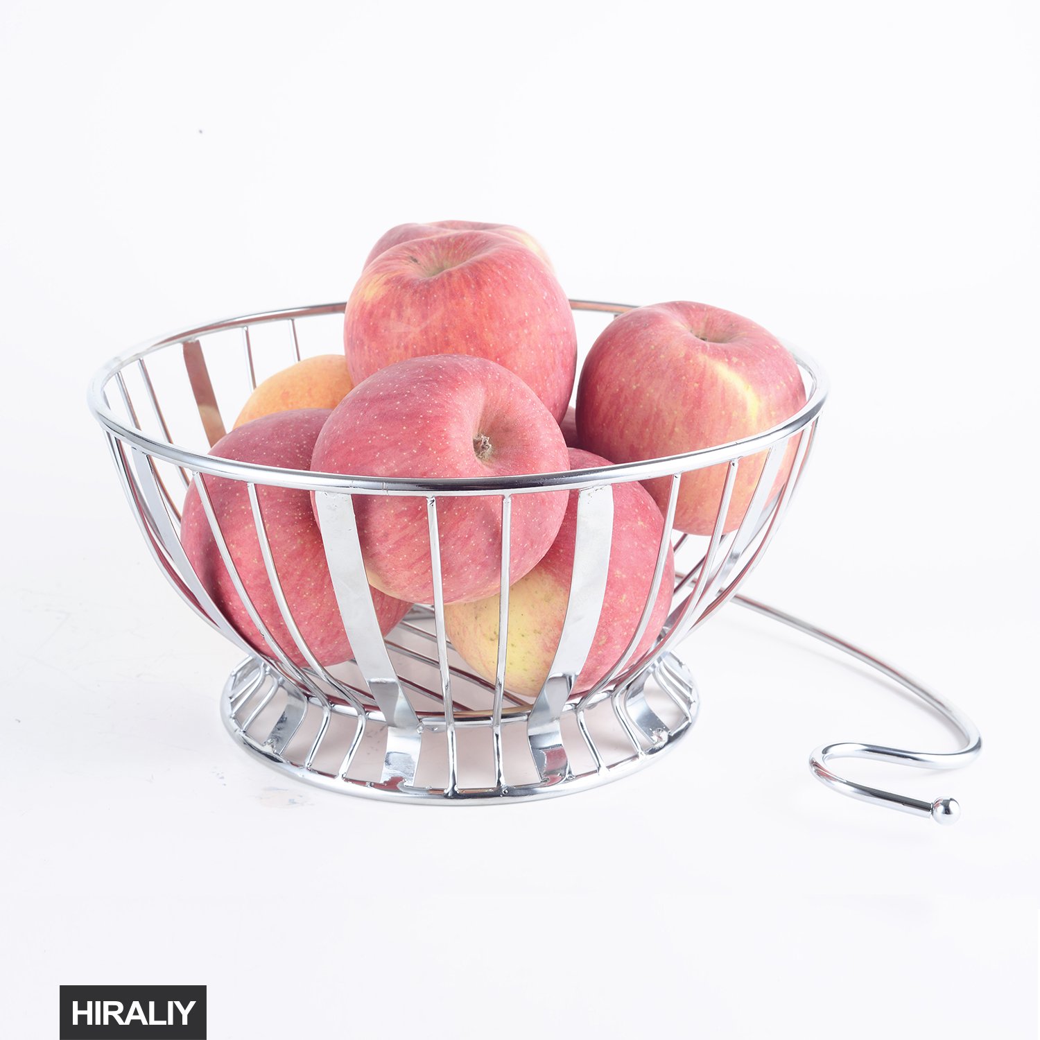 HIRALIY Fruit Tree Bowl with Removable Banana Hanger for Kitchen Countertop (Sliver)