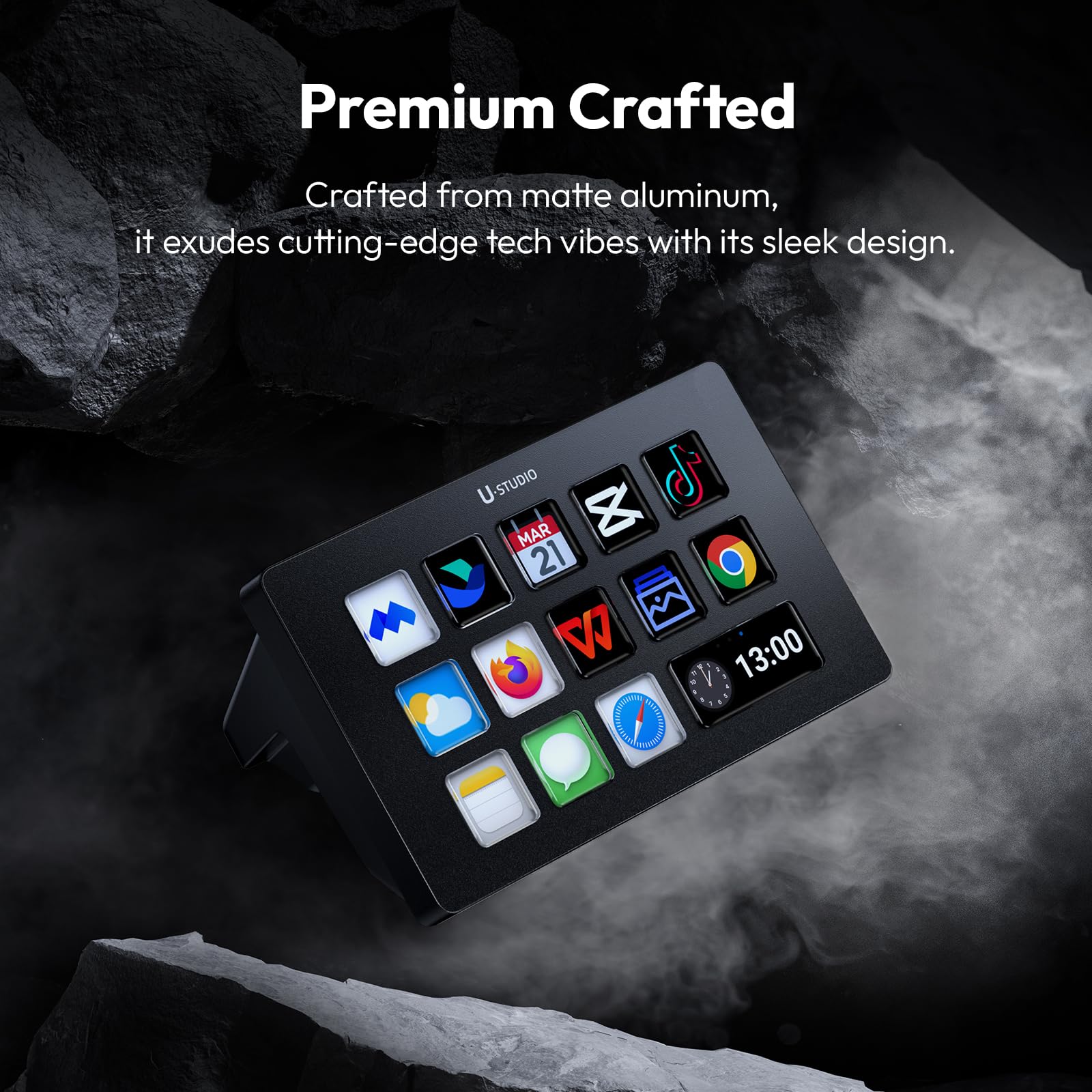 ULANZI D200 U-Studio Stream Controller,14 LCD Keys Stream Controller,13 Macro Keys for Daily App Software, Customizable Trigger Actions in OBS, Twitch, YouTube More, Work with Mac PC Content Creators