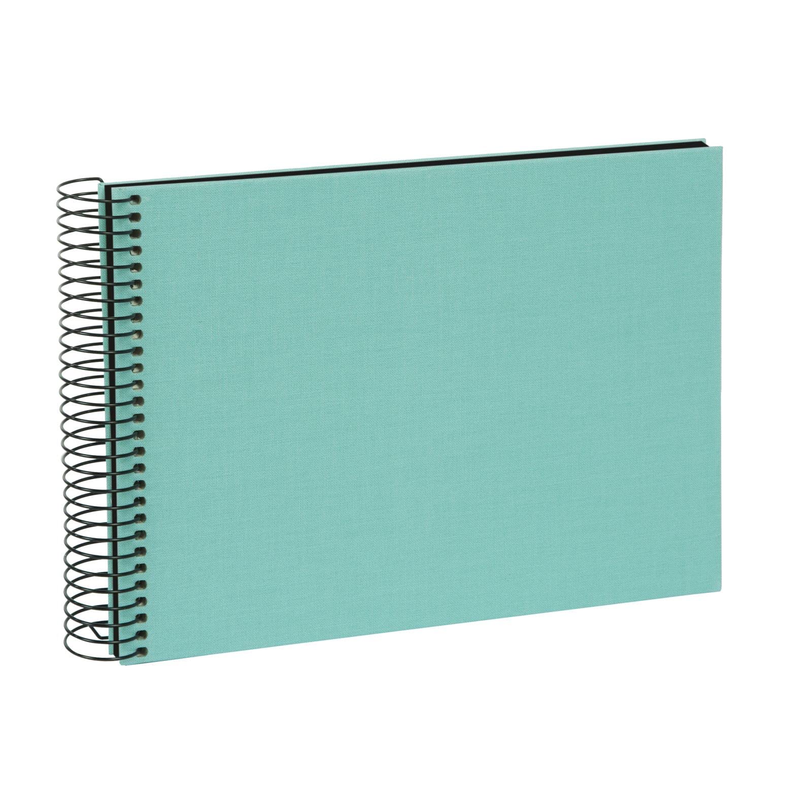 goldbuch Bella Vista 20907 Spiral Album Photo Album 24 x 17 cm Photo Album with 40 Black Pages Linen Memory Album Photo Book for Pictures and Photos to Glue in Aqua 24 x 17 x 2.8 cm