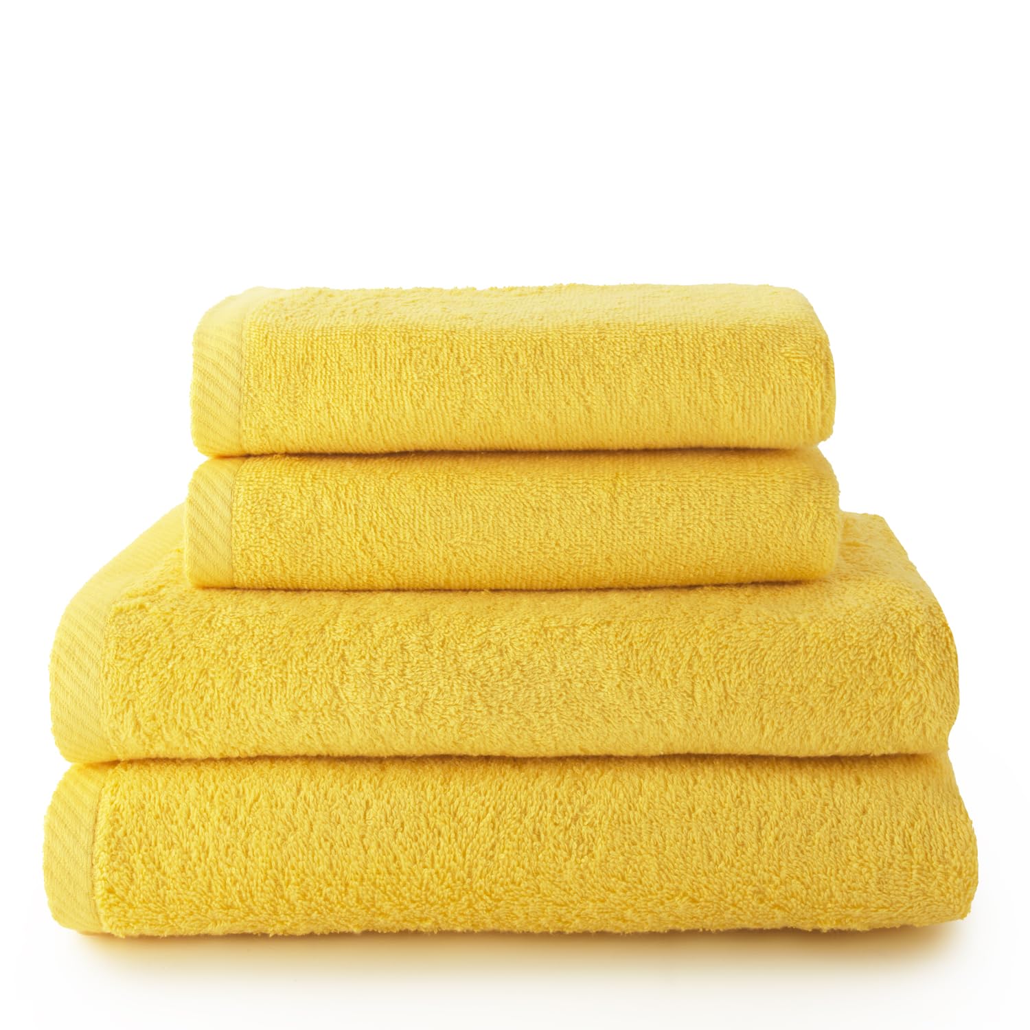 Top Towels - Set of 2 Hand Towels and 2 Bath or Shower Towels - Towel Set -100% Cotton - 400 g/m2