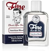Fine American Blend Classic Aftershave for Men, Made in USA, Four Simple Ingredients, Cooling Menthol Splash, Inspired by a Legendary 1971 Fragrance, Cream Tonic Soft Leather Scent, 100ml