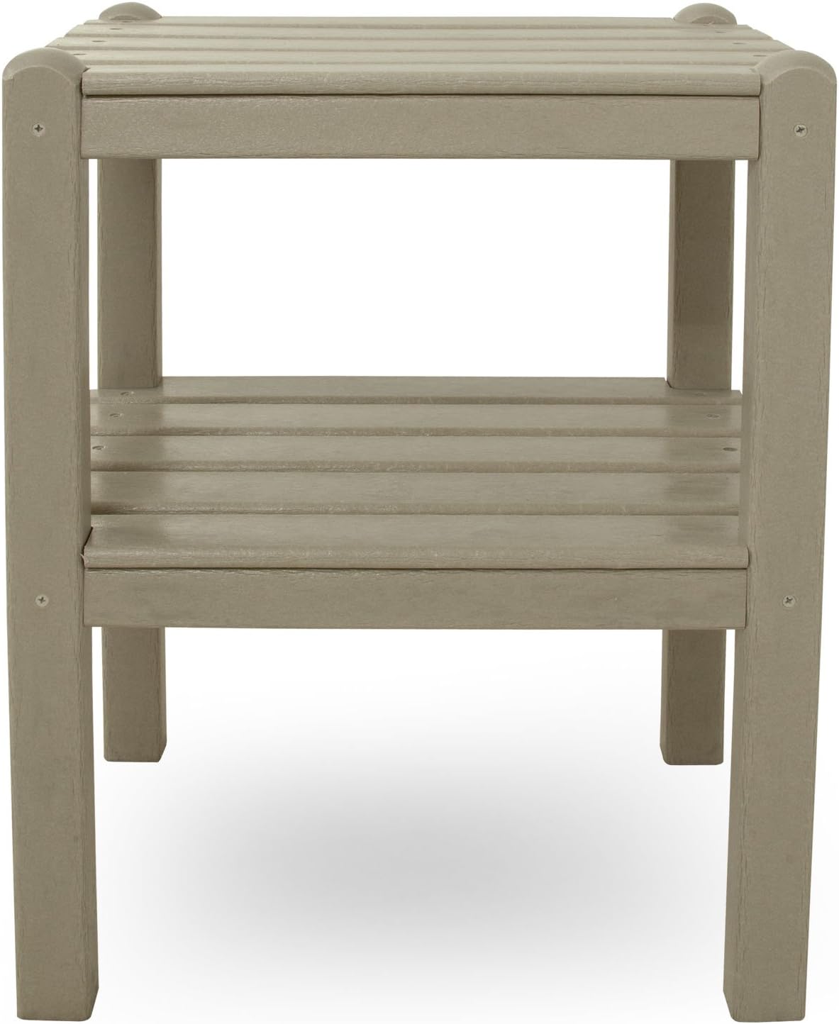 POLYWOOD TWSTGY 2-Shelf Side Table, Slate Grey : Patio Side Tables : Garden & Outdoor
