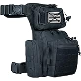 RooPoke Drop Leg Bag For Men Women Military Tactical Leg Pouch Motorcycle Scratch-resistant Tool Work Thigh Pouch Outdoor Activities Molle Pack For Metal Detecting Fishing Leg Bags