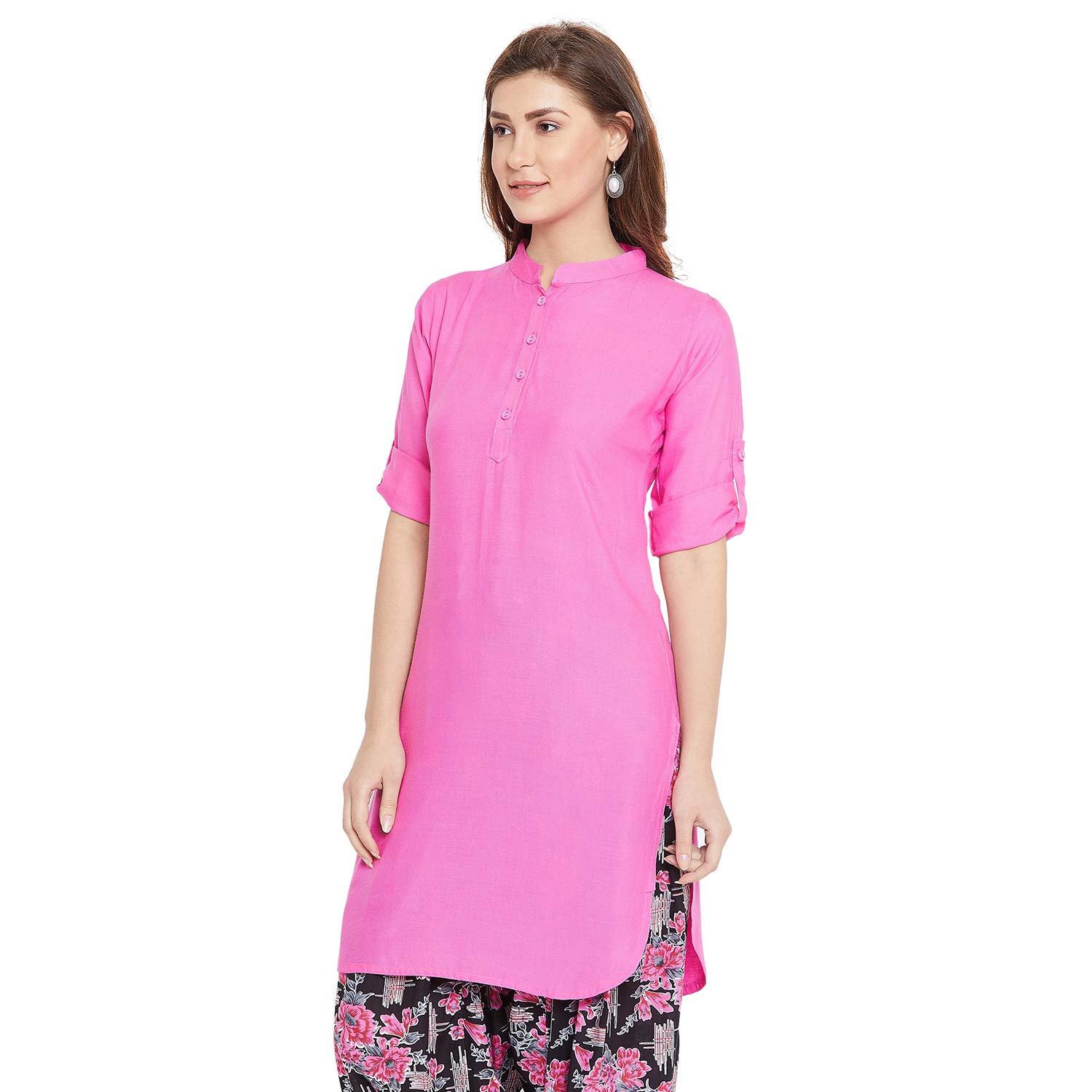 the pajama factory womens solid coloured rayon kurtis