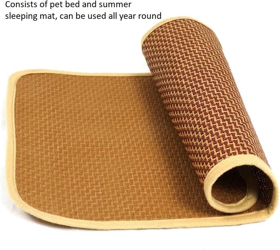 Pbed Pet Dog Bed Sofa-Style Couch Plush Pet Bed for Dogs & Cats, Straw Mat, All Seasons General Purpose, Gray, Large : Pet Supplies