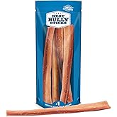 Best Bully Sticks Natural Jumbo Bully Sticks for Large Dogs - 12 Inch, 4 Count (Pack of 1) - 100% Free-Range Grass-Fed Beef, Single-Ingredient, Grain and Rawhide Free Long Lasting Dog Chews