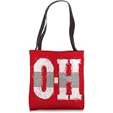 Ohio O-H Vintage Grunge Red Buckeye Home State Tote Bag