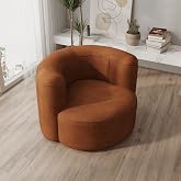 Acanva Mellow Tight Curved Back Accent Chair, Velvet Sofa | Living Room Chairs, Solid Wood Frame, No Assembly Required, Furni