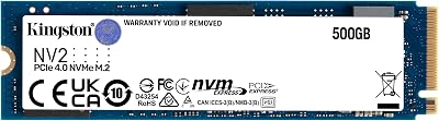 Kingston NV2 NVMe PCIe 4.0 SSD 500GB M.2 2280 Internal SNV2S/500G