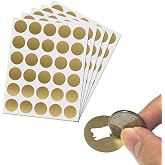 150 Pack, 1" Scratch Off Stickers Labels, Round Circle - Gold