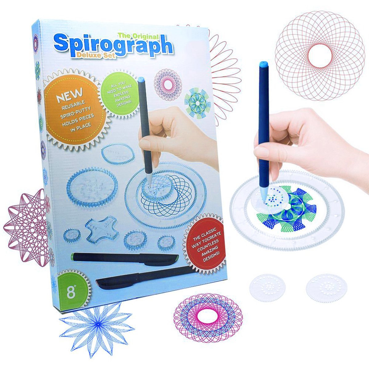 EsportsMJJ Original Spirograph Design Set Geometric Drawing Ruler Kids Spiral Art Craft Creation Education Toy
