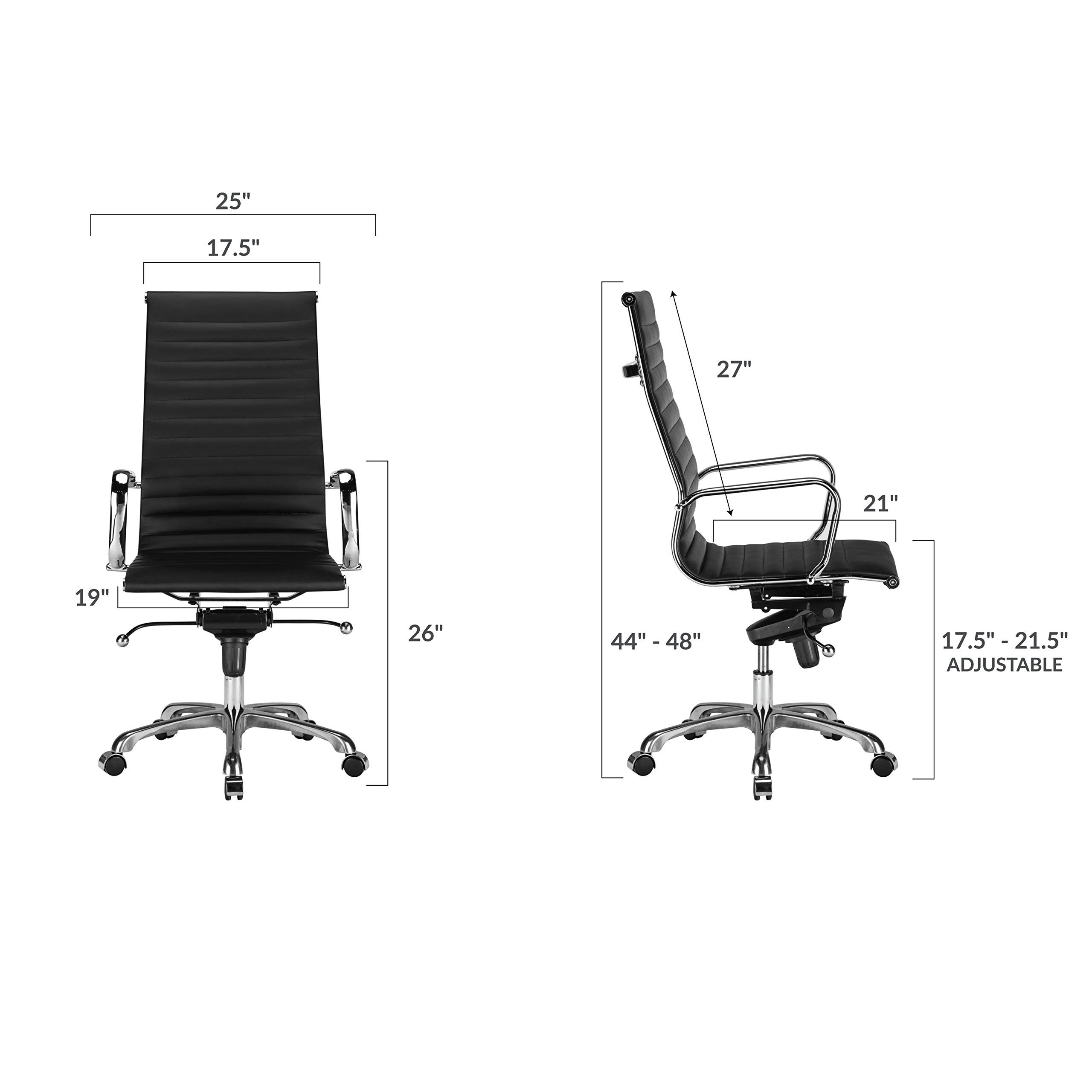 Poly and Bark Ribbed High Back Office Chair - Image 6