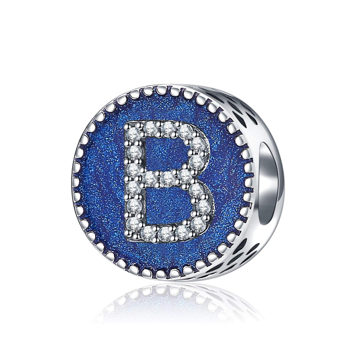 Solid 925 Sterling Silver Letter Beads Complete A~Z Gift Options Alphabet Charm Fit Pandora European Bracelets