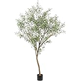 Realead Faux Olive Tree 7ft - Tall Olive Trees Artificial Indoor - Fake Potted Olive Silk Tree with Natural Olive Branches and Realistic Leaves - Artificial Olive Trees for Home Office Decor Indoor