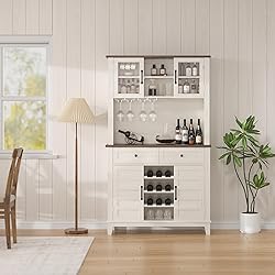 IDEALHOUSE 72" Wine Bar Cabinet with 4 Doors and 2