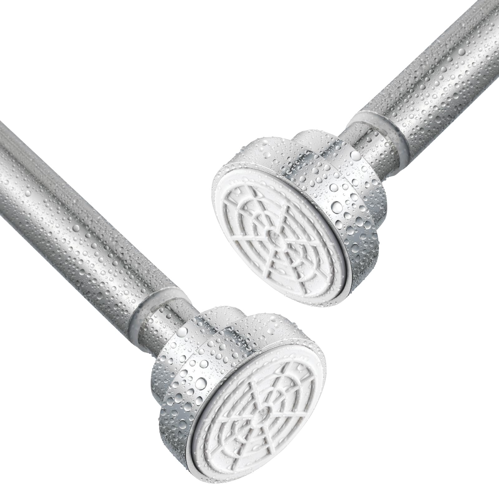 Tension Rod for Clothes, Shower Curtain Rod Stainless Steel Extendable Shower Curtain Pole No Drilling Shower Curtain Rail Net Curtain Poles for Bathroom Window Closet Kitchen Wardrobe 73-138cm