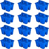 Storex Mini Classroom Caddy, Multipurpose Classroom Organizer with Handle, Blue, 12-Pack (01062U12C)