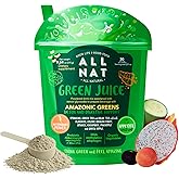 ALL NAT Super Greens Powder | Green Juice with 38 Superfoods, 11 Organic Nutrients, Amazonian Antioxidants | Gut Health, Detox & Immunity | Vegan, No Sugar – 30 Servings