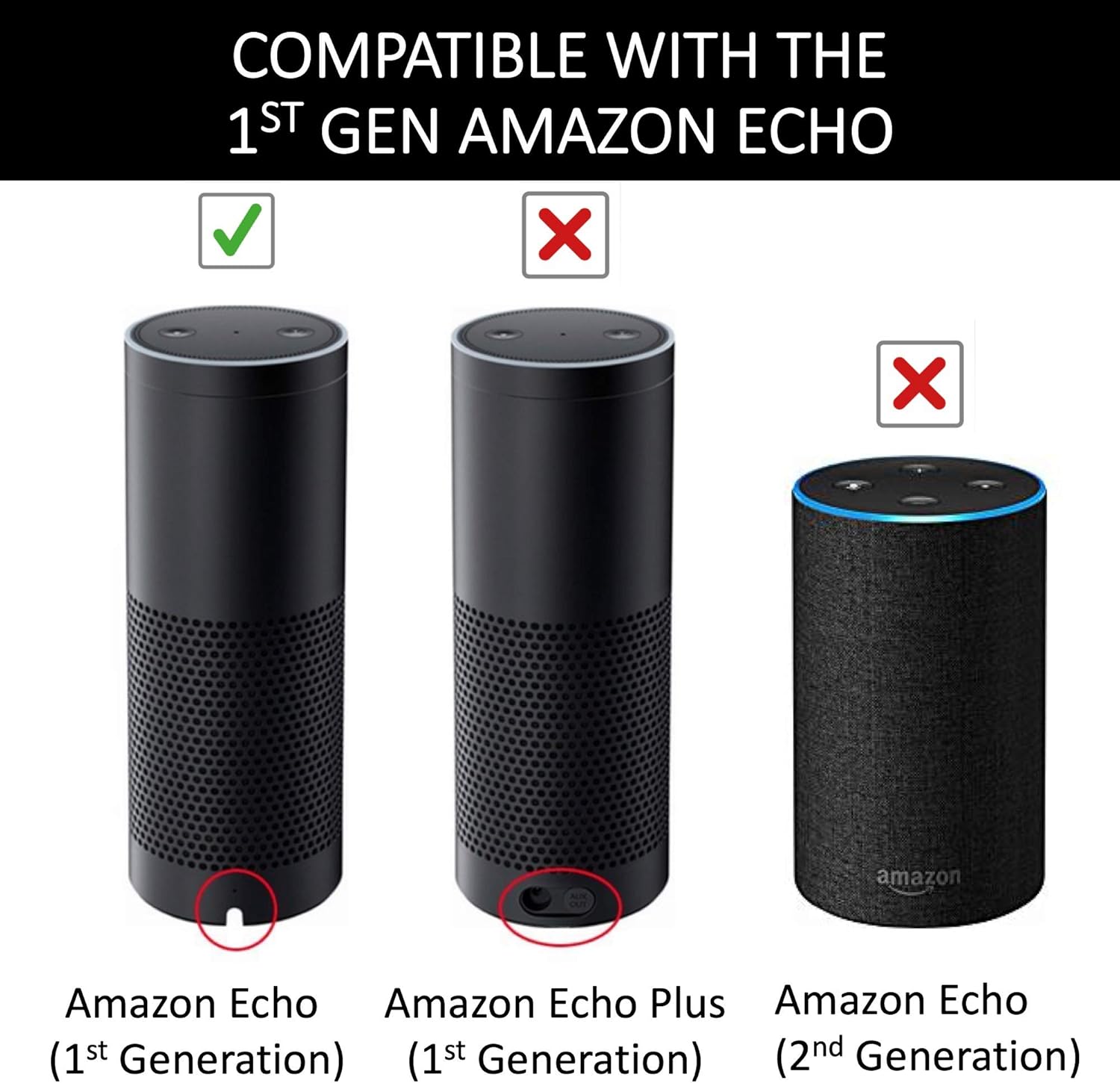 8000mA.H Charging Battery Base for Amazon Echo Dot 1st & 2nd Generation