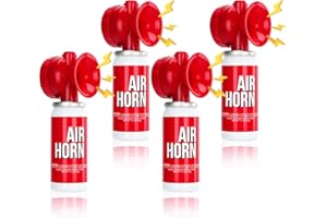 FINGIG Air Horn 1.4oz 4pcs, Loud Mini Safety Boat Air Horn Can, Sports Event Starting Horn, Mini Small Compressed Blow Fog Bear, Celebrate Victory（4,Red）