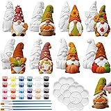 PullCrease 8 Pcs Fall Gnome Ceramics to Paint