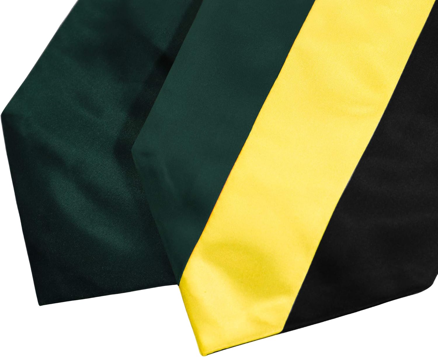 GraduationMall Jamaica Flag Graduation Stole Embroidery Sash for International Students 72" in Length: Clothing