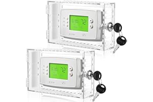 YJDAYY 2 PCS Thermostat Lock Box - Thermostat Cover with Lock Universal Thermostat Lock Box with Key Clear Thermostat Guard for Thermostat on Wall Fits Thermostats 6.5" x 4.72" x 1.97" or Smaller