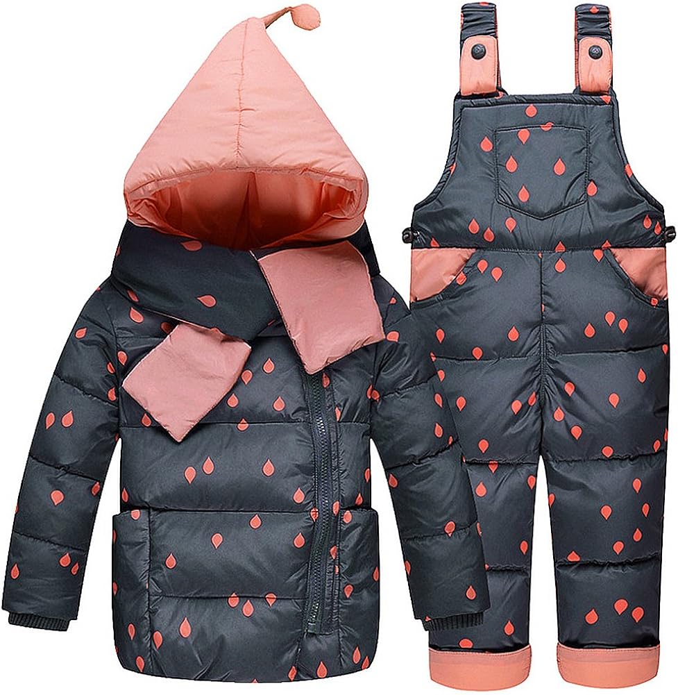 ISNOWKING Little Girls' Winter Down Snowsuits with Sling