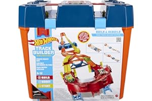 MATTEL Hot Wheels Track Builder Unlimited Power Boost Box Compatible id Four Plus Builds 20 feet of Track Gift idea for Kids 6 7 8 9 10 and Older