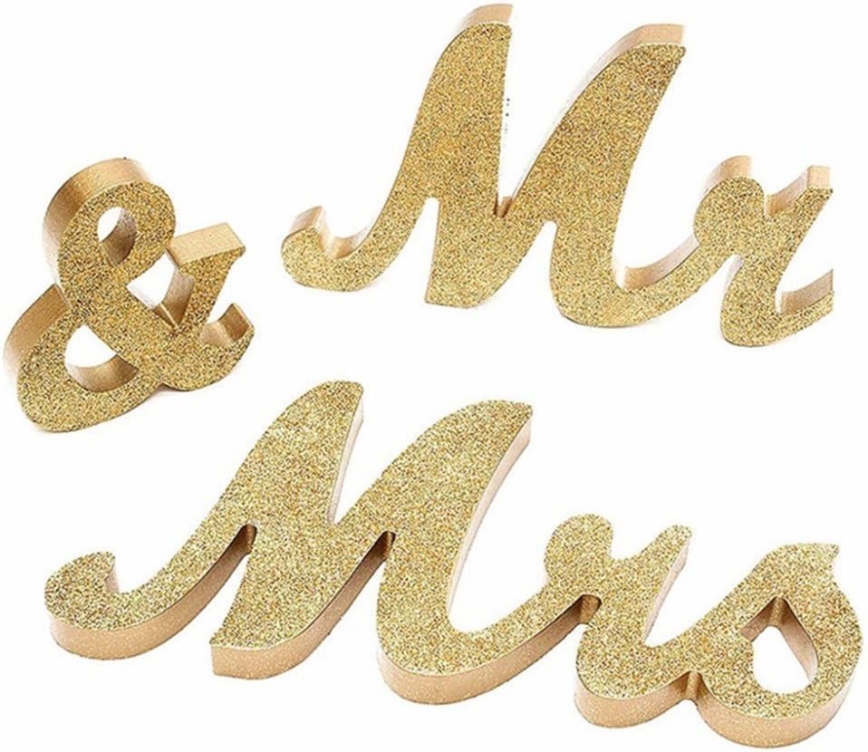 Moresave Mr & Mrs Wooden Letters, Decorative Letters for Wedding Table Party Home Decor