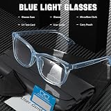 COOLOO Blue Light Blocking Glasses Anti Glare TR90 Frame Gaming Specs view 5