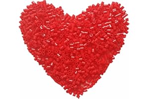 Yowamho 1000Pcs Beads Fuse Beads - 5mm Red Melting Beads for Crafts, Hama Beads Bulk Refill Kit.