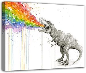 Watercolor Dinosaur Canvas Wall Art Home Decoration Canvas Printing Posters Artwork Art Printed Picture Gifts Home Decor Living Room Bedroom