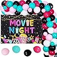 Movie Night Party Decorations - Pink Balloon Arch & Backdrop For Girls Birthday