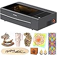 xTool P2S 55W CO2 Laser Cutter, Smart Desktop CO2 Laser Engraver and Cutter Machine, Dual Smart 16MP Cameras, 3D Curved Cylinder Engraving, Create with Wood and Metal Acrylic Glass Fabric Leather