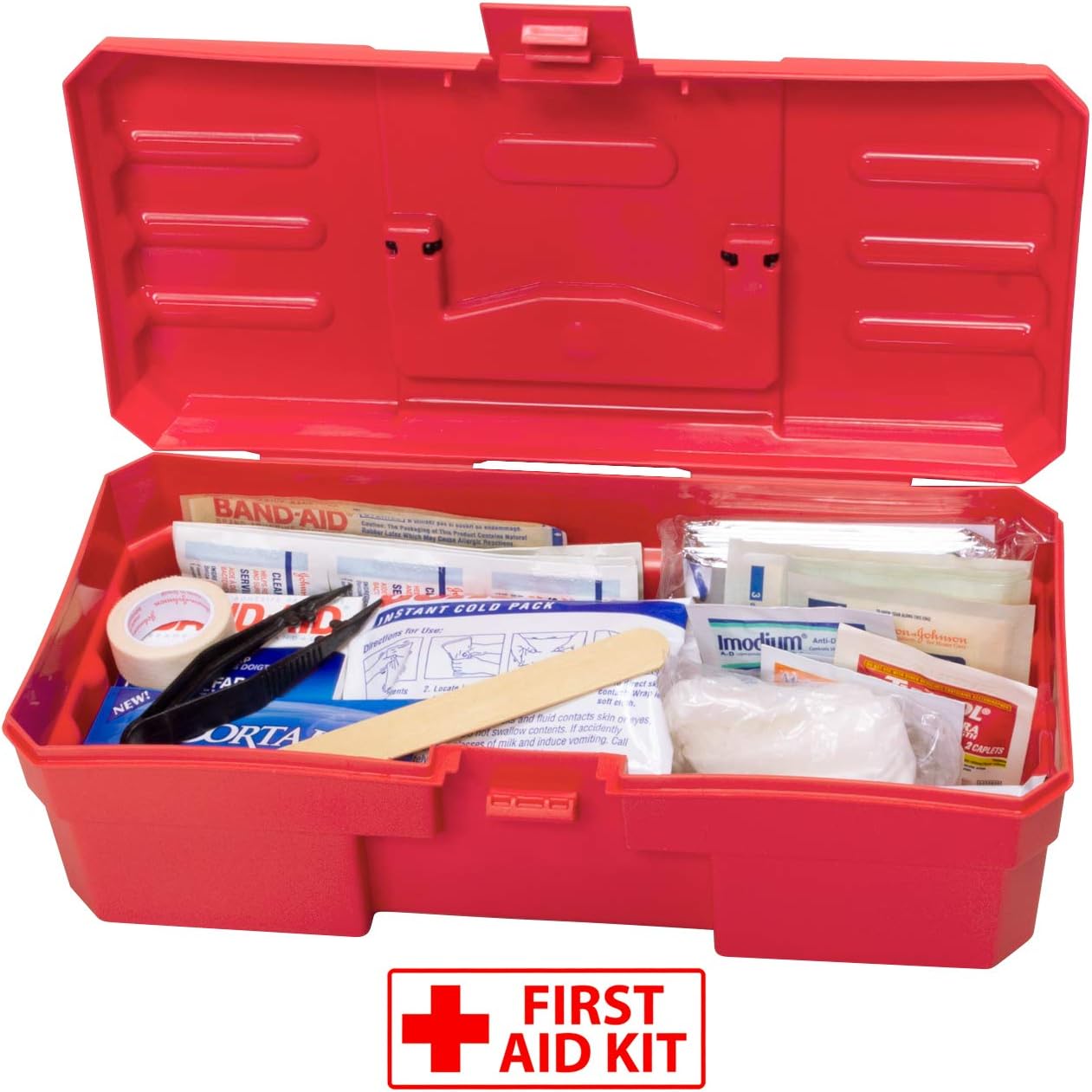 Akro-Mils 12-Inch ProBox Plastic Toolbox for Tools, Hobby or Craft Storage Toolbox, Model 09912, (12-Inch x 5.5-Inch x 4-Inch), Red - Plastic Tool Box With Handle - 