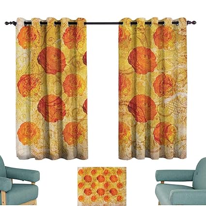 Amazon Com Sanring Burnt Orange Blackout Curtain Panels Vintage