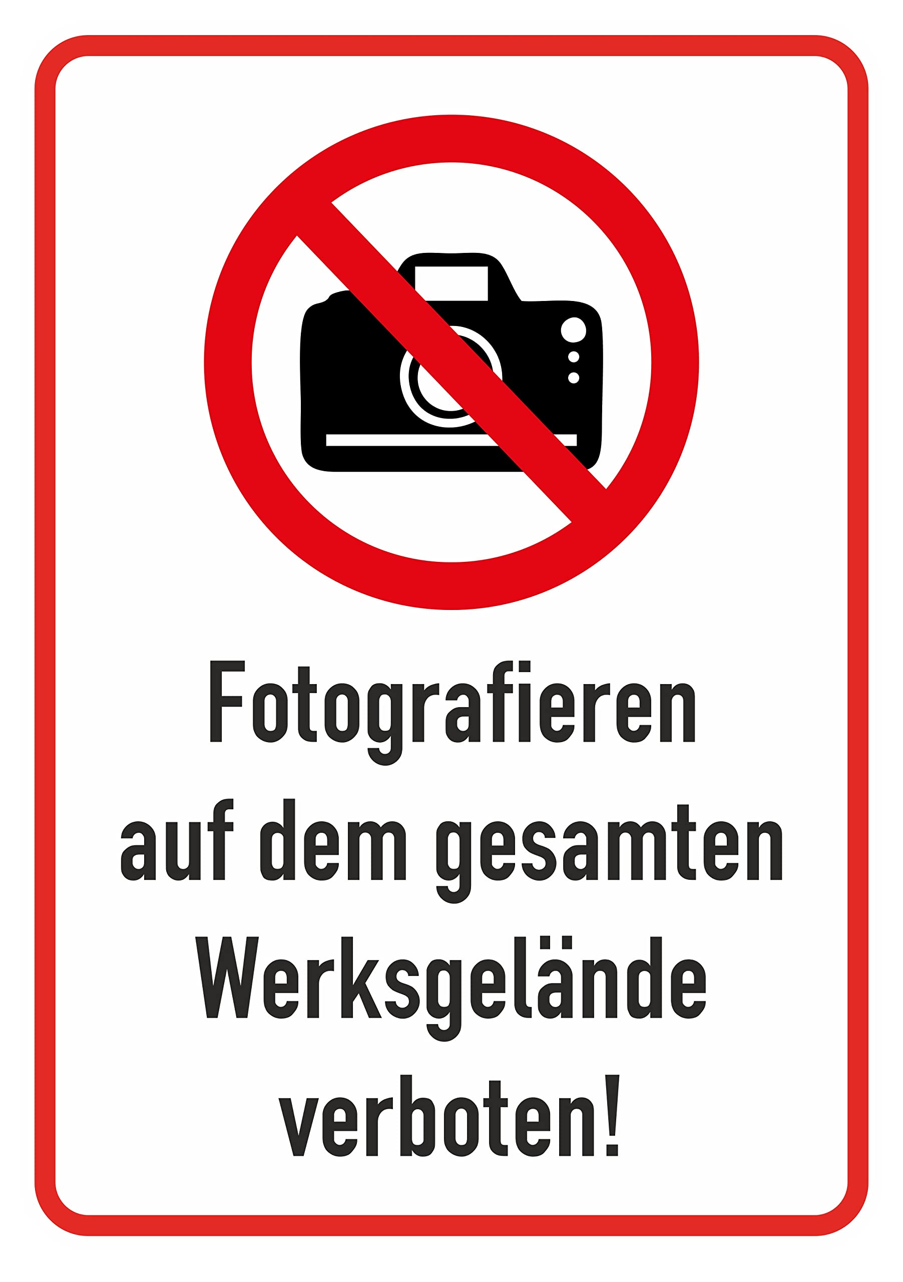 Daged Film and Photography Prohibited Factory Terrain Sticker 14 x 10 cm Image Recording Cameras Safety Sign Sticker MT-055