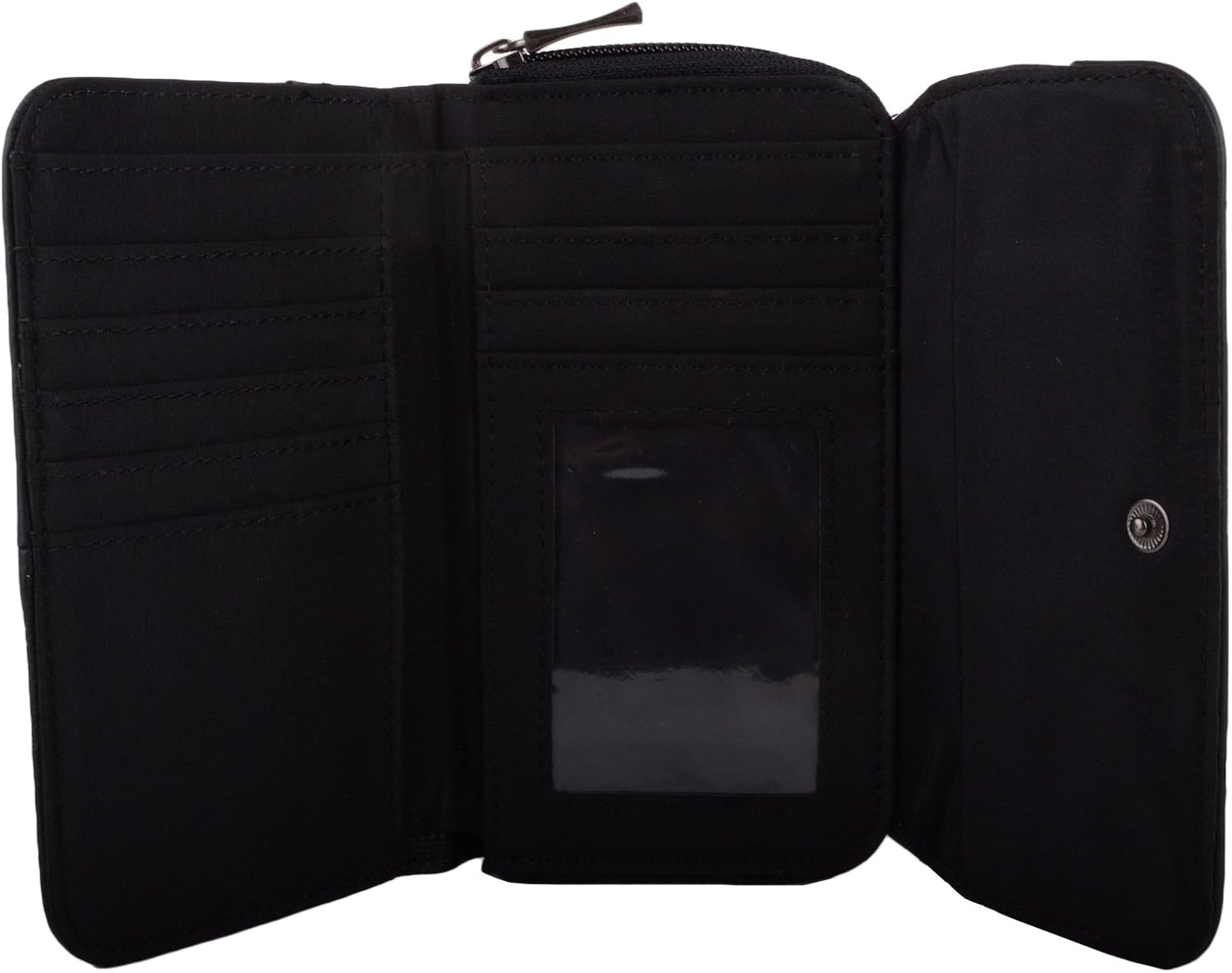 Womens Leather Tri-Fold RFID Protected Money/Coin Holder/Purse - Black, Length 15.5cm, Height 9cm, Depth 2cm approx - Image 4