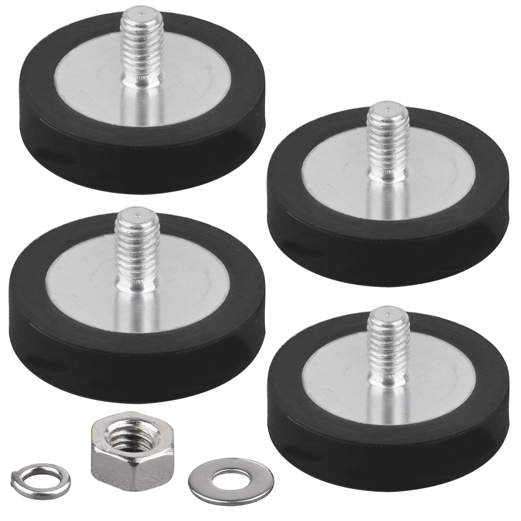 Photo 1 of MUTUACTOR Rubber Coated Neodymium Magnets Heavy Duty,4PCS Anti-Slip Rubber Rare Earth Magnet M6 Male Thread,40lbs Anti-Scratch Strong Magnet Mounting for Camera,LED Lights,Van and Electric Equipment