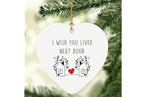 HENKNJAR I Wish You Lived Next Door Ornaments Gift for Women Men Christmas Ornaments Tree Hanging Survivor Decoration Gift fo