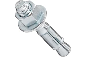 Powers Fastening Innovations 7410SD1 Power-Stud and Sd1 3/8-Inch by 2-1/4-Inch Type Carbon Steel Wedge Expansion Anchor Carbon Steel Clip, 50 Per Box