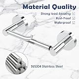 WZRUA Chrome SUS304 Wall Mounted Toilet Roll Holder Double Post Pivoting view 3
