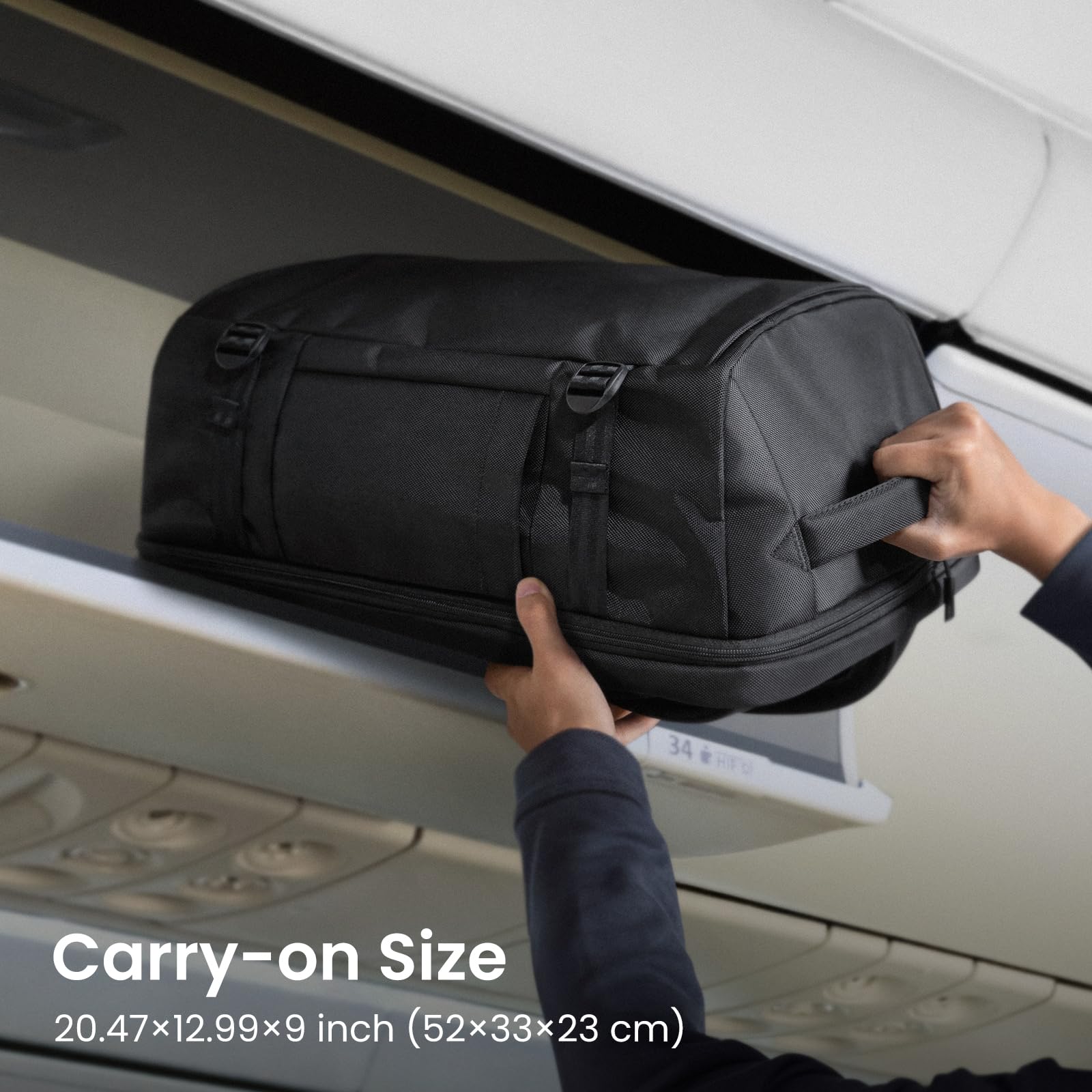 tomtoc Travel Backpack 40L, TSA Friendly Flight Approved Carry-on Luggage Hand Water-resistant Lightweight Business Rucksack, Durable Large Weekender Bag Daypack Fits 17.3 Inch Laptop, PFAS Free