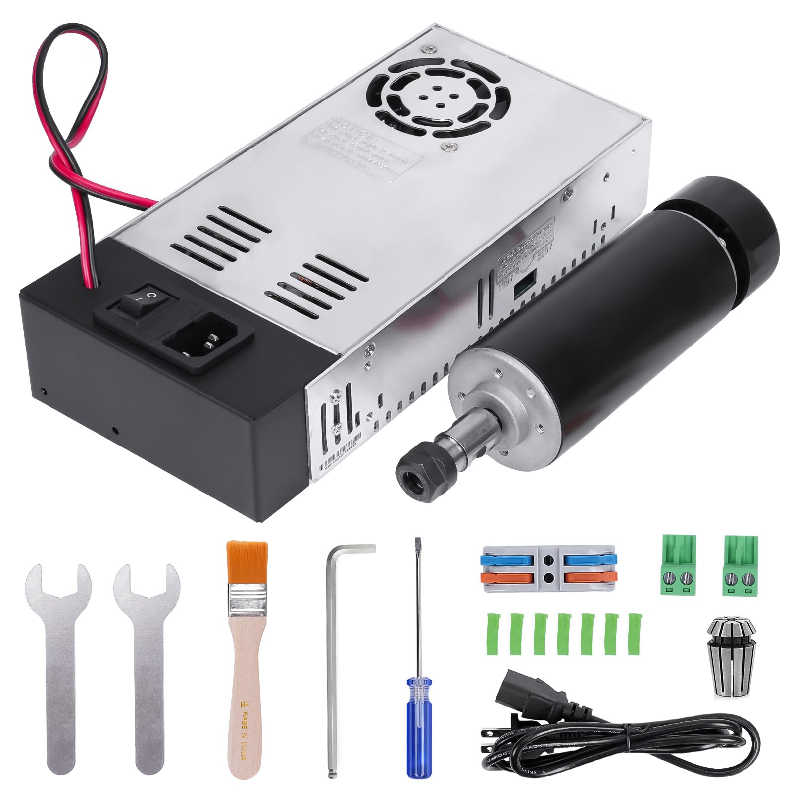 CNC Spindle Motor Kit 500W ER11 High-Speed Brushed