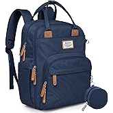 RUVALINO Diaper Bag Backpack-Multifunction Baby Travel Bag with Changing pad, Insulated Bottle Holders & Pacifier Case, Large Capacity, Waterproof, Peacock Blue
