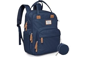 RUVALINO Diaper Bag Backpack, Multifunction Travel Pack Maternity Baby Changing Bags, Large Capacity, Waterproof, Peacock Blue