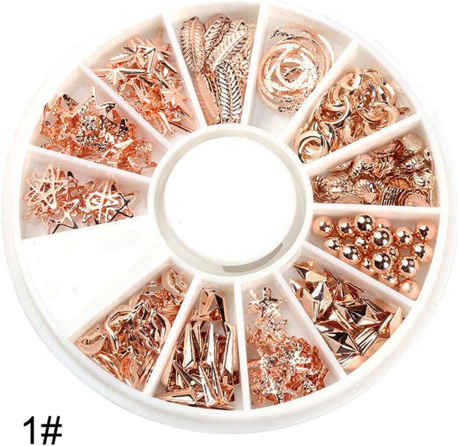 Herewegoo Metal Nail Jewelry Rose Golden Nail Art Decals Nails Art Salon Accessories